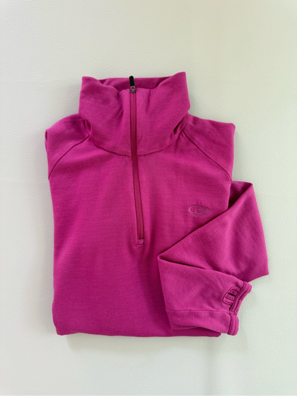 IceBreaker 260 Merino Wool Pink Base Layer Sweater Long Sleeve Quarter Zip LARGE
